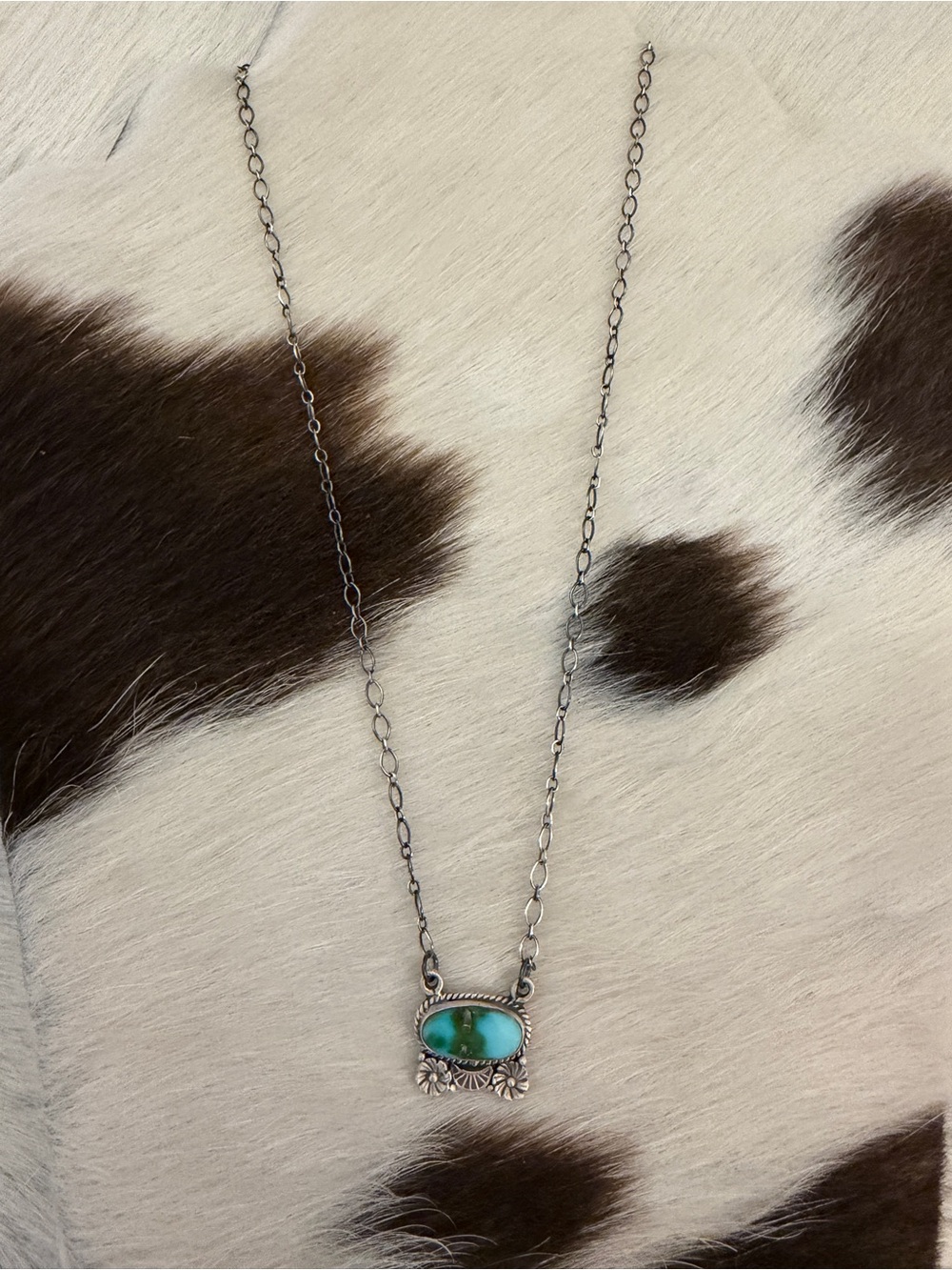 ❤️ Sonoran Mountain Turquoise Adjustable Decorative Necklace Pendant Sterling - Picture 4 of 17